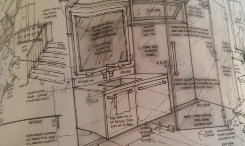 Hand-drawn remodel plans by JDC Build